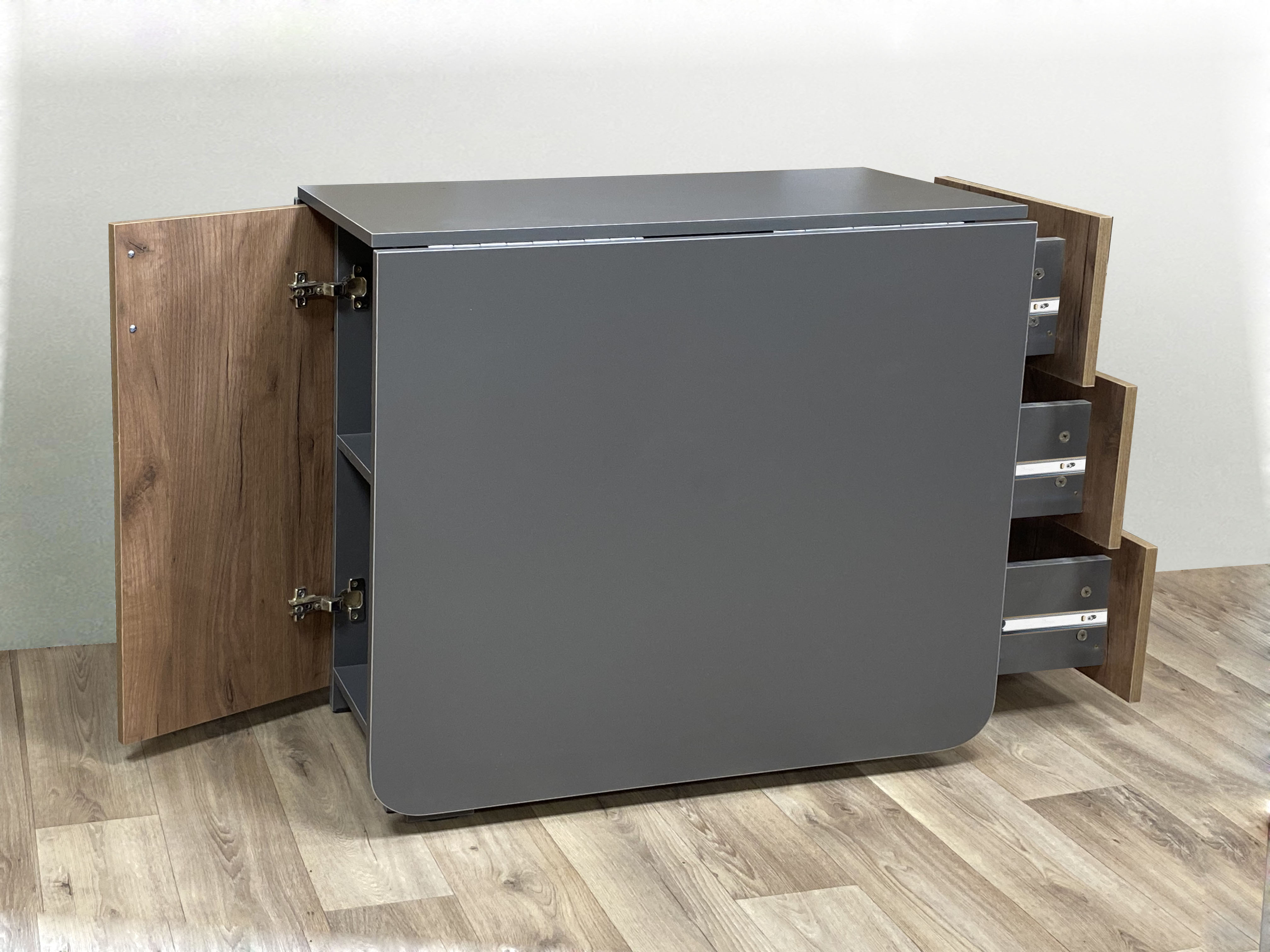 408 Стол книжка с ящиками и тумбой